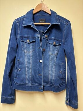 Liverpool Stretch Jean Jacket With Pockets Indigo Blue Size Small